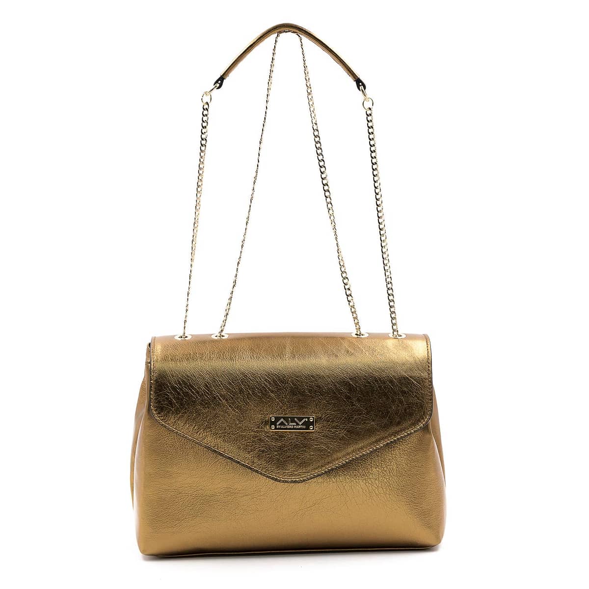 Borsa a tracolla da donna LISCIA ALV by Alviero Martini Bronzo